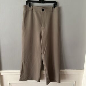 Zara Women's Wide Straight Leg Pants. Color: Tan. Size: Large
